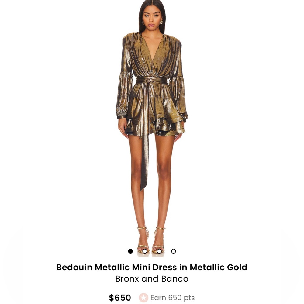 Bronx and Banco Metallic Gold Mini Dress